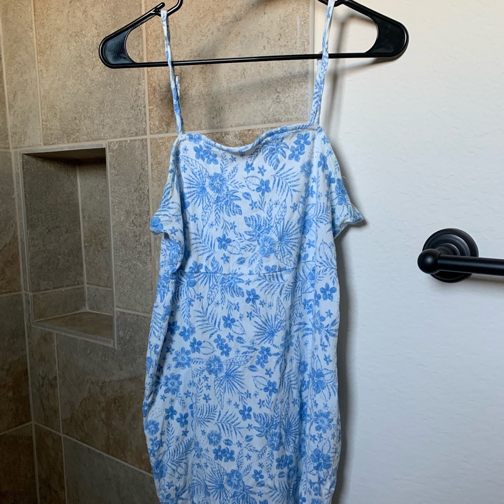 L Mini Blue/White Flowered Dress